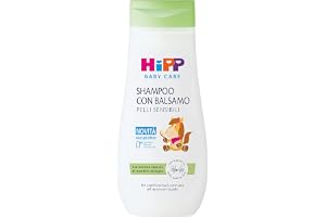 HiPP Baby Care Schampo med balsam för barn, reder håret och skyddar håret, för känslig hud, med naturligt mandelextrakt, 1 st, 200 ml