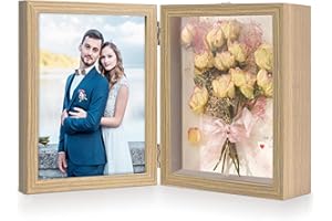 SEEALLDE 3D Bilderrahmen 13x18 zum Befüllen Objektrahmen Tief Bilderrahmen MDF-Holz mit Echtglas DIY Rahmen Erinnerungsbox