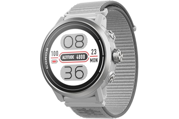 COROS APEX 2 Montre GPS Outdoor, 1.2 Pouce, Sapphire, Titane, Batterie de 14 Jours Montre Sport, Navigation au Poignet, Cartes Hors Ligne, Fréquence Cardiaque, Mesure du Sommeil, Course à Pied, Grise