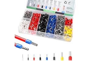 NIULAB Aderendhülsen Set 1200 Stück, 0,5 mm² - 10 mm², Isolierte Aderendhülsen Sortiment, Aderendhülse Set für Drahtverbindung