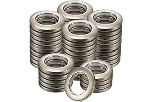 M METERXITY 50er-Pack Vorhangösen, 1-9/16" (40mm) Innendurchmesser Kunststoff Vorhangringe Clip Ösenringe Nanoscale Low Noise Roman Ring für Fenster/Stoff, Heimvorhänge Ösen [Kaffee]