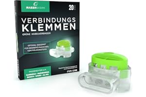 RASENWERK® - Base de conexión para cable delimitador de robot cortacésped - Terminal de conexión con relleno de gel impermeable - Compatible con Gardena, Husqvarna, Worx, Bosch - 20 uds.