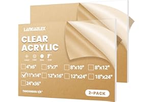Langaelex 2er Set Acrylglas Platten 28 x 35 cm, 3mm Dicke Plexiglasplatten ultra klare transparente Kunststoffplatten für Laserschneiden, Glasersatz, Projektausstellung