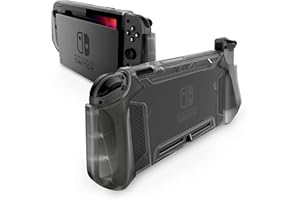 Mumba Coque pour Nintendo Switch [Série Blade] Protection Dockable Ergonomique Poignée TPU Étui NS Compatible avec Console Nintendo Switch & Manettes Joy-Con (Noir Givré)
