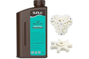SUNLU Resina Nylon-Like per Stampanti 3D 1KG, Resina ad Alta Resistenza per la Stampa 3D LCD/DLP/SLA, Ultra Durevole & Alta Precisione, Resina PA-Like Bianca 1000g