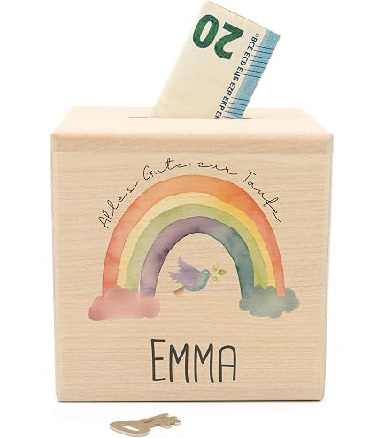 Taufkarte Mit Umschlag Aus Kraftpapier – 15x15 Cm Klappkarte Mit Tauben-Motiv | Für Mädchen & Jungen, Hergestellt In Deutschland