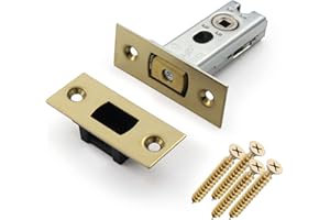 EAI Tubular Deadbolt for Bathroom | 64mm Case 44mm Backset | Polished Brass
