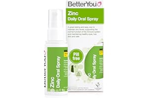 BetterYou Zinc Oral Spray Supplement, Fast Acting Zinc Bisglycinate Chelate Supplement for Immune System Support, 1-Month Supply, Made in The UK, Natural Lemon and Lime Flavour