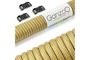 Ganzoo Paracord 550 - Set de iniciacin de cuerda de supervivencia con 3 cierres de clip de plstico para hacer pulseras