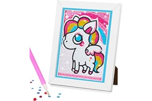 Acebwhtoy Diamant Painting Bilder Kinder, Diamontpating Set mit Rahmen, Diamond Painting Mädche, DIY Diamant Malerei Frauen Geschenk, Basteln Erwachsene für Home Wand Decor (Pferd)