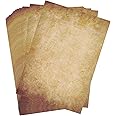 Peslogy 20 Sheets A4 Antique Vintage Style Stationary Paper Double Sided Old Aged Look Design Paper for DIY Printing Writing Certificates Calligraphy Scrapbooking Invitations - 100 GSM