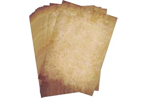 Peslogy 20 Sheets A4 Antique Vintage Style Stationary Paper Double Sided Old Aged Look Design Paper for DIY Printing Writing Certificates Calligraphy Scrapbooking Invitations - 100 GSM