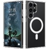 CONSTRAIN Samsung Galaxy S25 Ultra İ&ccedil;in Sararmaz Kamera Korumalı Mika Sert Parlak Şeffaf MagSafe İle Uyumlu Telefon Kılıfı Ar