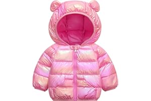 JinBei Bambini Invernale Giacca, Bambina Cappotto con Cappuccio Caldo Leggero Impermeabile Antivento Giubbino Ragazzi Giubbotti Outfits Piumino con Tasche 1-5 Anni