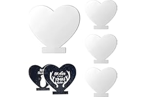 CINY 4 Pcs Clear Acrylic Sheets Heart-shaped Panel Thick (2mm) Plastic Acrylic Board with Protective Paper, LED Light Bases Sign, Transparent Acrylic Board for LED Light Base, Sign, DIY Display Craft