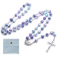 Chapelet Catholique Perles Artificielles - Avec Pendentif Croix - Cadeau Confirmation - AFCJLTO