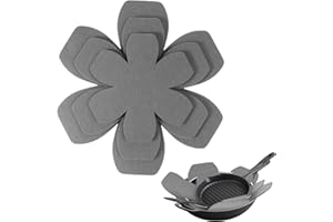 TIESOME 6 protectores de fieltro para sartenes, protectores de sartenes, protección contra arañazos, 3 tamaños diferentes, ajustables, antideslizantes, para sartenes, ollas, cuencos, protección contra