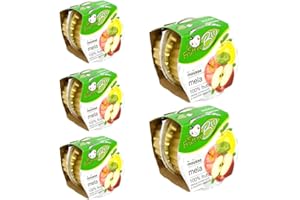 DUE ESSE S.N.C. DI SABATINI ALDO PZ 5 CONFEZIONI DA 2 (100 GR CADA UNA) DI MOUSSE ALLA MELA IN VASETTO LE FRUTTINE BIO IDEALI PER PRIMA COLAZIONE PER B&B E HOTEL