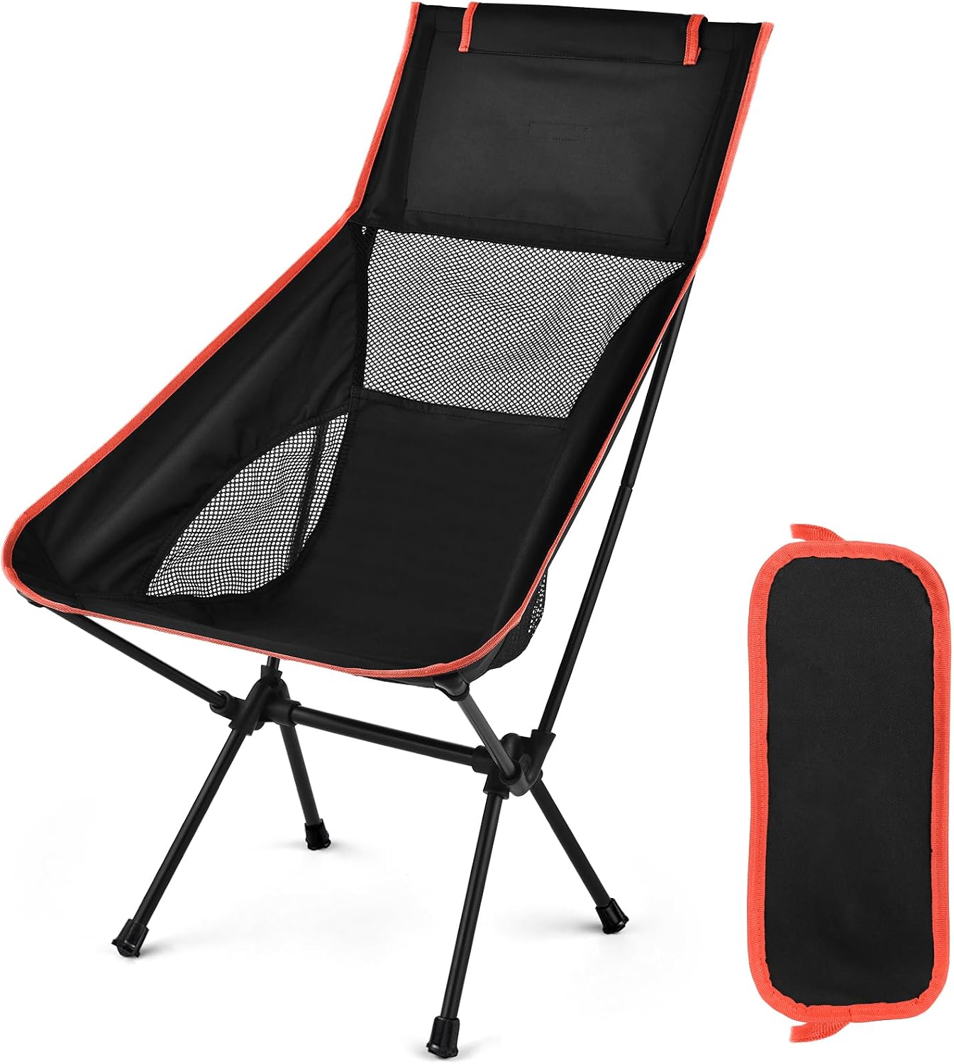 NXPZ Silla Plegable Camping, Silla Plegable Ultraligera y Portátil, Silla de Camping con Bolsa de Almacenamiento, Capacidad 150 kg, para Barbacoa, Picnic, Pesca, Playa, Senderismo (Negro)