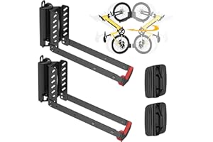 Mimoke Supporto da parete per bicicletta salvaspazio regolabile, design facile da sollevare con braccio pieghevole e funzione girevole (2 unità)