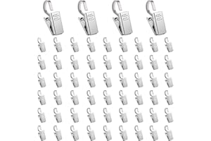 HO2NLE 60 Stück Vorhang Clips mit Haken Vorhang Klammern Edelstahl Gardinenhaken Gardinenclips Silber Gardinen Klammern für Gardinen Hängende Party Lichterketten Foto Haus Dekoration