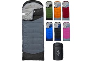 ETGLCOZY Sleeping Bags for Adults Kids, Ultralight Compact w/Compression Sack for Warm & Cold Weather Camping Essentials for Backpacking Hiking Travel Indoor - Unisex Boy Girl Man Woman