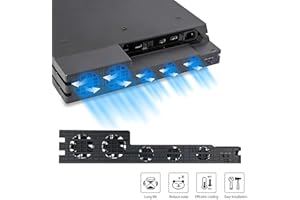 Linkstyle Ventilateur de refroidissement pour PS4 Pro, refroidisseur externe USB 5 ventilateurs Turbo contrôle de la température pour console de jeu Sony Playstation Pro