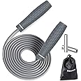PROIRON Skipping Rope Double Weighted Jump Rope 1LB Tangle-Free Double Fat Burning with Adjustable Extra Thick 7mm Weighted Jumping Rope for Endurance Weight Lose Crossfit MMA Cardio & Workouts