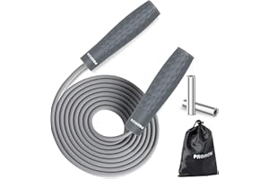 PROIRON Corda per Saltare Pesante con Peso Professionale Rimovibile da 2 x 100g-Regolabile Skipping Rope per Perdita di Peso, Fitness, Crossfit, Boxe-Jump Rope per Bambini/Adulti