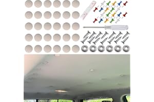 MILIWAN 70 pièces Kit de réparation de ciel auto vis pour réparation de toit, de voiture, bouton de réparation avec 70 broches colorées, 1 tournevis 1 mètre à ruban pour toutes les voitures (Beige)