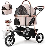 3-in-1 Foldable Dog Stroller With Detachable Carrier – 4-Wheel Pet Stroller For Small/Medium Dogs & Cats
