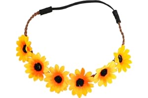 Chaks - bandeau tournesol, couronne de fleurs, bandeau pour cheveux, festival, accessoires années 70, hippie