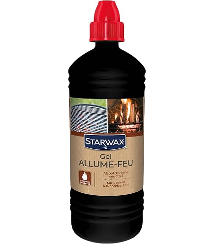 Gel Combustible Inodore KM Firemaker - Lot De 6 Bouteilles De 1 L - Pour Cheminée, Pots à Feu, Fondue, Barbecue