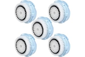 5 x têtes pour brosse E-Cron. Compatible Rechange pour Clarisonic nettoyage facial pour la peau en Delicate, Mia 1, 2, 3 (Aria), Smart Profile, Alpha Fit, Plus, Sonic Radiance