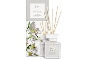 ipuro - Essentials Parfum d'intérieur White Lily 50ml - Notes de pêche, muguet, Jasmin, musc Blanc, Bois de cèdre - Diffuseur à bâtonnets - Parfum Floral Doux et apaisant pour Maison