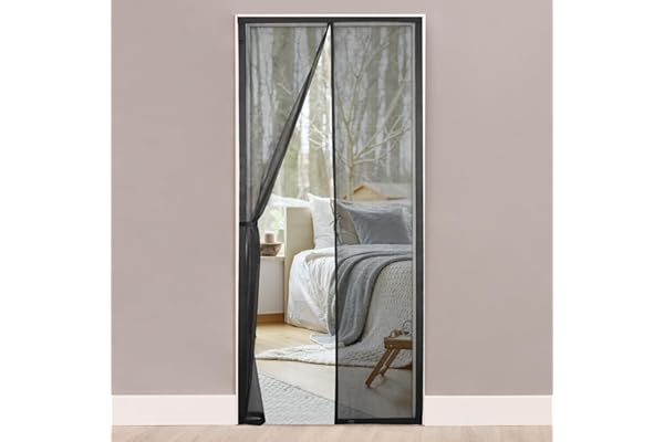 HONGTAISHENG Moustiquaire Porte Fenetre Magnétique, 160x200 cm Moustiquaire Aimantée Porte Fenêtre Balcon, Rideaux Toile Insect Ecran Fermeture Automatique, Bande Scratch de 4 cm de Large, Noir