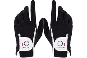 ‎FINGER TEN FINGER TEN Golfhandschuhe Herren Links Rechts Golf Handschuh Wert 1 Paar Golfhandschuh Linke Rechte Hand Handschuhe für Männer Golfer, Allwetter Mikrofaser Rain Grip