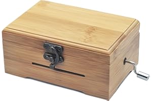 Wingostore - Meccaniche per carillon a manovella con 30 note, ingranaggi in rame, kit per creare uno strumento musicale fai da te With Bamboo Box