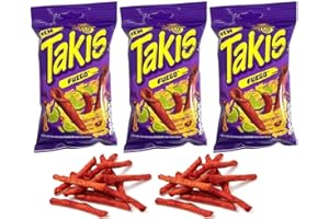 Takis 55g (PACK OF 3) - Fuego Flavour - Chilli Pepper and Lime Corn Chips - UK product - Popular Snack - Party Snack - Multipack (55g x 3) - BY BLISSIFY
