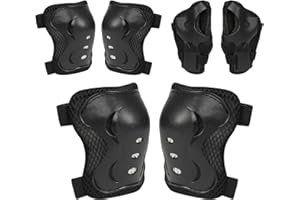 BSGZCM 6pcs Knee Pads for Kids, Skateboard Accessories, Knee and Elbow Pads for Children, for Sports Outdoor Activities Kid Children Skating, Cycling, Skateboard, Rollerblading, Scooter