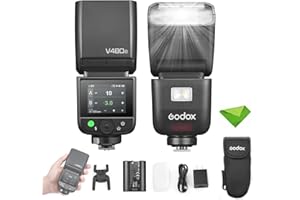 Godox V480 C V480-C TTL Flash for Canon Cameras, GN50 1/8000 HSS, 650 Full Power Flash, 1.7s Recycle Time, 2.4G Wireless, Built-in Modeling Light, 7.2V/2200mAh Li-ion Battery Touchscreen Speedlight