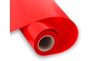 Euschematin Heat Transfer Vinyl Roll 12" x 10ft HTV Iron on Transfer Paper Heat Press Vinyl for DIY T-Shirts,Logo,Hat,and Other Fabrics (Red)