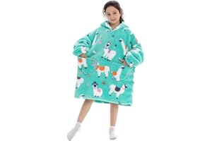 Ruiuzioong Kinder Übergroße Kapuzenpullover,Super Weich Warmes Bequeme Tragbare Decken Sweatshirt für Mädchen Jungen Teenager