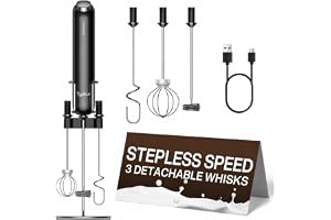 Typhur InstaWhisk Elektrisk mjölkskummare, mjölkskummare, stav med variabel hastighet, USB-C batteri, 3 avtagbara visp, stänk