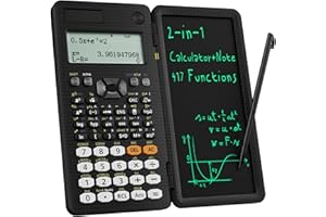 Upgraded 991ES Plus Desktop Scientific Calculator,ROATEE Scientific Calculator with Writing Tablet,Multiview 4-Line Display with Erasable LCD Writing Tablet,Solar Battery Power with Notepad for School