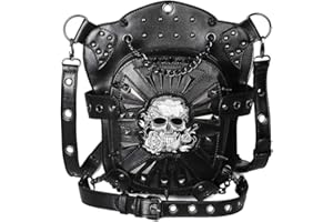 Dajingkj Steampunk Skull Marsupio Moto Leg Bag Messenger Bag Gotico Borsa Da Viaggio Gamba Hip Holster Borsa per Donne Uomini, nero031, Moda