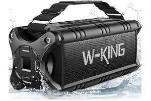 W-KING 90 W Max Bluetooth-högtalare, IPX6 vattentäta bärbara högtalare trådlös Bluetooth, 50 W djup bas hög utomhushögtalare