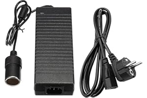 NIZIRIOO Convertisseur de Tension 220V à 12V : Adaptateur Secteur 180W/15A pour Voiture, Adaptateur Secteur AC-DC avec Prise Allume-Cigare pour glacière à compresseur et aspirateur de Voiture
