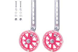 NONMON Roues Auxiliaires d'Entraînement de Vélo d'enfants,1 Paire Roues de Support Arrières Bicyclette Stabilisateurs,Compatible avec Vélo de 12 14 16 18 20 Pouce,Roues Universelles pour Débutants