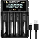 I-Gen Batteries Lii-800 Akıllı Li-ion Pil Şarj Cihazı, Type-C Girişli, LCD Ekranlı, 4 Slot Şarj, Li-ion & Ni-MH Uyumlu (18650